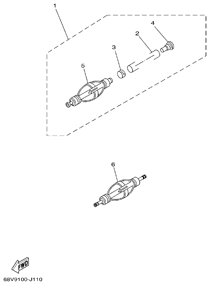 Yamaha F350BST, FL350BST FUEL 2 parts diagram